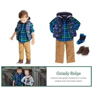GYMBOREE Grizzly Ridge Blue Camouflage Puffer Vest